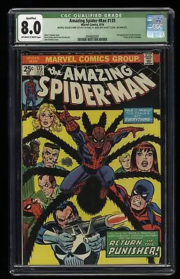 Buy Amazing Spider-Man #135 CGC VF 8.0 (Qualified) 2nd Full Appearance Of Punisher! • 94.08£