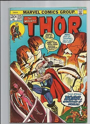 Buy The Mighty Thor #215  Fn-   Fine- White Pages Marvel Comics Bronze Age 1973 • 5.53£