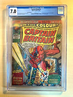 Buy Captain Britain # 8 CGC 7.0 Fine/very Fine. 1st App Betsy Braddock (Psylocke).UK • 278£