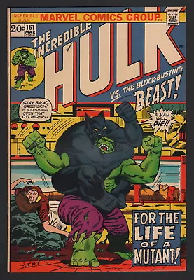 Buy THE INCREDIBLE HULK #161, 1973, Marvel Comics, VF CONDITION, THE BEAST • 79.43£