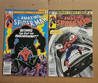 Buy Amazing Spider-Man #229 & 230 NM- Classic Juggernaut Set Newsstand Marvel 1982 • 47.29£