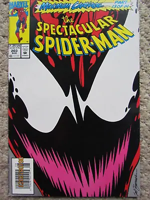 Buy SPECTACULAR SPIDER-MAN #203 (1993) Carnage And Venom; Classic Cover - F/VF • 6.50£