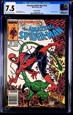 Buy Amazing Spider-Man 318 CGC  7.5  VF-   Newsstand Editon Off White To White Pages • 27.59£