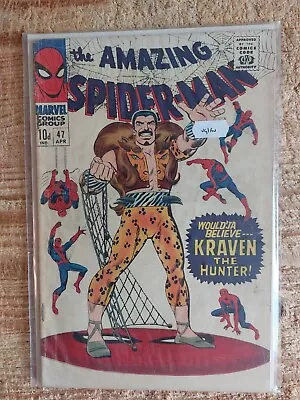 Buy The Amazing Spider-Man #47 - Iconic Romita Sr Kraven Cover  (1967 Marvel) VGF • 99.99£