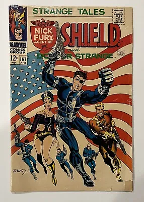 Buy Strange Tales #167 ( Jim Steranko Art!, Flag Cover, Dr. Doom App., Marvel 1968 ) • 55.29£