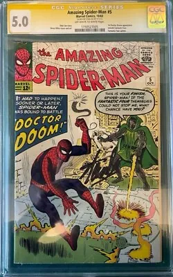 Buy Amazing Spider-man #5  Cgc 5.0  1st Doctor Doom Outside Of Ff (signed Stan Lee) • 2,500£