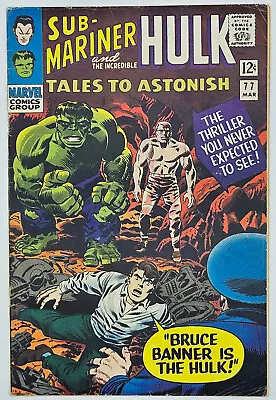 Buy Tales To Astonish #77 1965 4.5 VG+ Hulk's Secret Identity Revealed! Executioner! • 24.79£