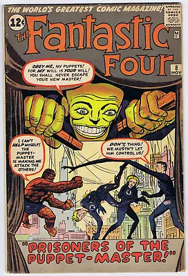 Buy Fantastic Four #8 Marvel 1962 Prisoners Of The Puppet-Master ! • 316.63£