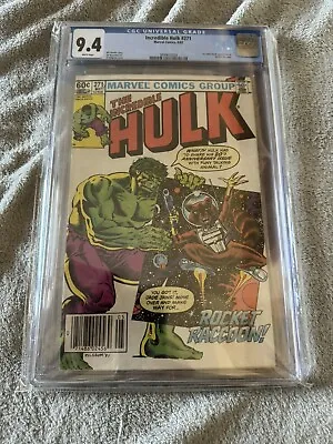 Buy Incredible Hulk 271 CGC 9.4 NM 1st Rocket Racoon Marvel Comics 1982 • 236.97£