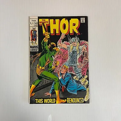 Buy The Mighty Thor #167 1969 FN Pence Copy • 25£