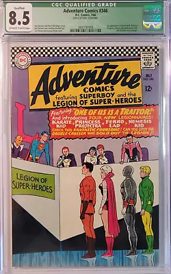 Buy 1966 Adventure Comics 346 CGC 8.5 Q 1st App  Karate Kid, Ferro Lad, Nemesis Kid • 299.81£