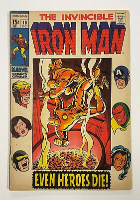 Buy Iron Man #18. October 1969. Marvel. Fn. Nick Fury! Hydra! Avengers! Tuska Cover! • 30£