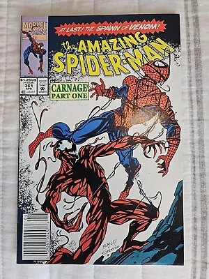 Buy Amazing Spiderman 361, 1992, Newsstand, First Carnage, Marvel Key Comic • 55.96£