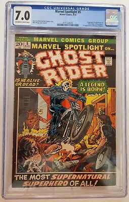 Buy Marvel Spotlight #5 1972 Cgc 7.0 1st Appearance Of Ghost Rider Johnny Blaze! • 1,185.91£