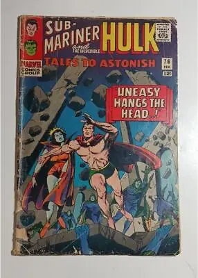 Buy Tales To Astonish #74 Feb 1966 Sub-mariner Incredible Hulk Krang Fair 1.0 • 9.86£