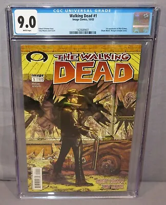 Buy WALKING DEAD #1 (Rick Grimes 1st App) CGC 9.0 VF/NM Image Comic 2003 White Pages • 985.91£