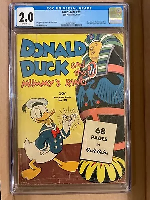 Buy Four Color #29 Cgc 2.0 Donald Duck The Mummy’s Ring Carl Barks 1943 Ow Pages • 672.02£