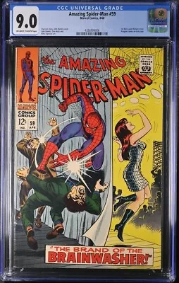 Buy Amazing Spider-Man 59 CGC 9.0 1st Mary Jane Watson Cover Kingpin Cameo 1968 • 269.06£