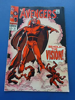 Buy Oct. 1968 The Avengers Marvel Comic #57,  1st Appearance Of Vision • 301.84£