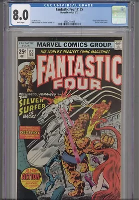 Buy Fantastic Four #155 CGC 8.0 1975 Marvel Comics Silver Surfer App Doom Cameo • 59.26£