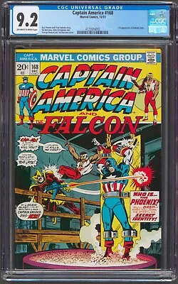 Buy Captain America #168 CGC 9.2 NM- OWTWP 1st App Helmut Zemo 1973 Marvel Comics • 375.35£