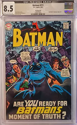 Buy 1969 Batman 211 CGC 8.5 Pedigree. Batman Reveals Indentity. • 230.35£