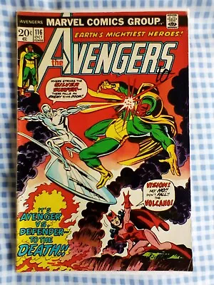 Buy Avengers 116 (1973) Silver Surfer Vs Vision, Scarlet Witch, Cents • 9.99£