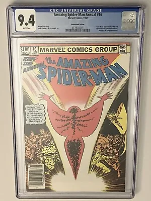 Buy Amazing Spider-Man Annual #16 Newsstand 1st App Of Monica Rambeau (1982) CGC 9.4 • 78.83£