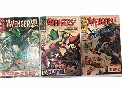Buy Lot Of 3 Avengers #45 #46 #50 Silver Age Marvel Comic Books 1966-1968 Captain Am • 27.98£