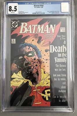 Buy Batman 428 8.5 CGC White Pages Death Of Robin Jason Todd Death In The Family 3 • 65£