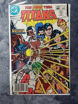 Buy New Teen Titans #34 DC Comics 1983 Newsstand 3rd Deathstroke App. 1st Full Cover • 9.47£
