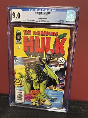 Buy Incredible Hulk #441 1996 Cgc 9.0 Wp Newsstand Upc Pulp Fiction She Hulk Homage! • 47.94£