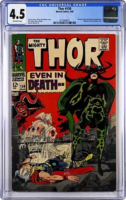 Buy THOR #150 Comic Book CGC 5.5 HELA 1968 Jack Kirby STAN LEE Mighty Thor Marvel • 93.38£