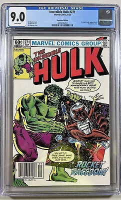 Buy Incredible Hulk 271 (Marvel, 1982)  CGC 9.0 WP  **1st Appearance Rocket Racoon** • 165.24£