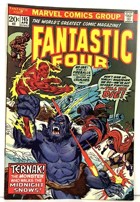 Buy Fantastic Four #145 (April 1974 Marvel) Vs Ternak The Abominable Snowman VF- • 13.66£