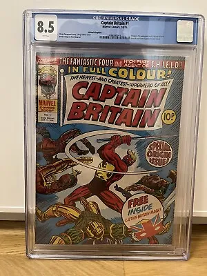 Buy Captain Britain 1 - CGC 8.5 WP - Marvel Bronze Age Key 1st Cap Britain With Mask • 319.90£
