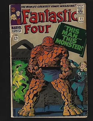 Buy Fantastic Four #51 VG+ Classic Cover/Story 2nd Wyatt Wingfoot 1st Negative Zone • 35.58£
