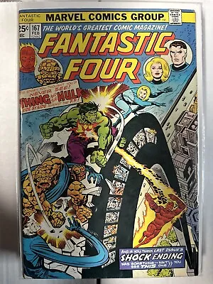 Buy Fantastic Four 167 Hulk Mid-Grade Bronze Age George Perez Joe Sinnott Jack Kirby • 15.80£