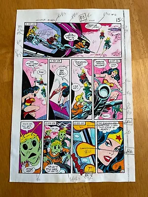 Buy WONDER WOMAN #312 Art Original Color Guide CHASED BY GREEN ALIENS DON HECK 1984 • 118.58£