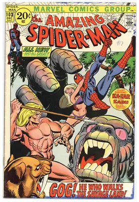 Buy Amazing Spider-Man  # 103    FINE   Dec. 1971    1st App. Of Gog.  Ka-Zar & Zabu • 31.55£