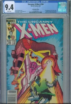 Buy Uncanny X-men #194 Cgc 9.4, 1985, 1st Appearance Fenris Twins, Newsstand Edition • 51.25£
