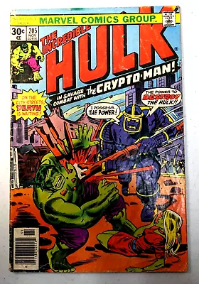 Buy 1976 The Incredible Hulk #205 Crypto-man Marvel Comics Comic Book • 9.48£