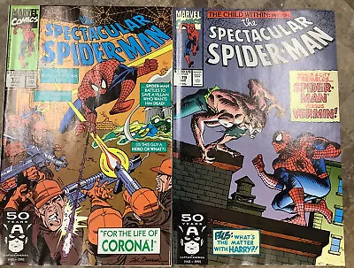Buy The Spectacular Spider-man #177 #179 Marvel Comic Books • 9.45£