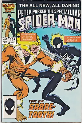 Buy SPECTACUALR SPIDER-MAN 116  (1986) 1st Appearance FORIEGNER With Sabretooth Nice • 15.94£