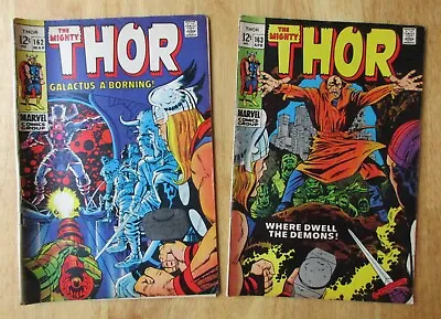 Buy Lot Of 2 KEY MIGHTY THOR! #162 (VG+ To VG/FN), 163 (VG/FN) Very Bright & Glossy! • 26.84£