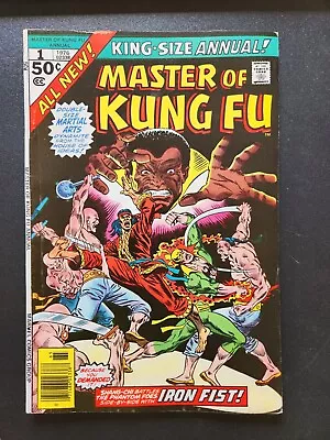 Buy Master Of Kung Fu Annual #1 Marvel 1976 Iron Fist Team-up VG/F WP 1st Quan-St'ar • 7.94£
