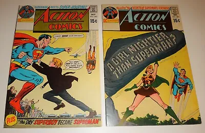 Buy Superman In Action Comics #393,395 Vf/vf+ 1970 White Pages • 24.91£