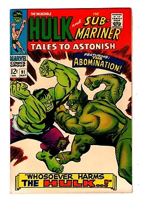 Buy TALES TO ASTONISH 91 (VF+ 8.5) 1st COVER 2nd APPEARANCE Of ABOMINATION, KRANG * • 241.44£