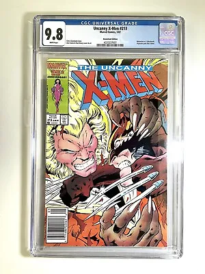 Buy Uncanny X-Men #213 (1987) Wolverine Vs Sabretooth; Newsstand; CGC 9.8 White Pgs • 279.83£