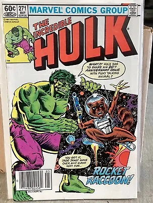 Buy Incredible Hulk #271 Marvel Comics 1982 Newsstand Key Issue Ft. Rocket Raccoon • 133.50£